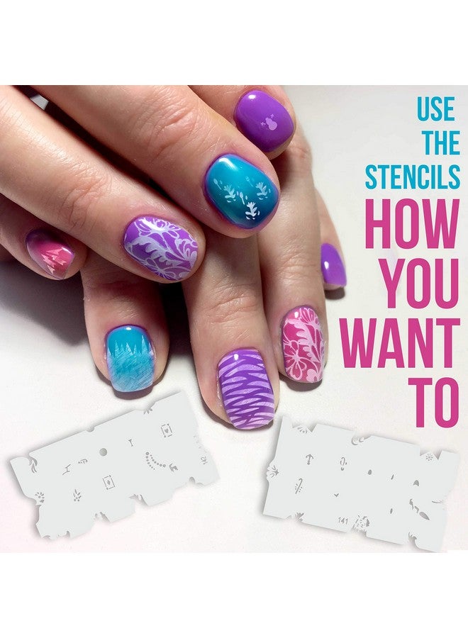 كاستم بودي آرت قوالب أظافر مخصصة لفن الجسم باستخدام رذاذ الهواء - مجموعة سلسلة التصميم رقم 8 تتضمن 20 قالب أظافر فردي مع 16 تصميمًا لكل منها بإجمالي 320 تصميمًا من السلسلة رقم 8 - Image 3