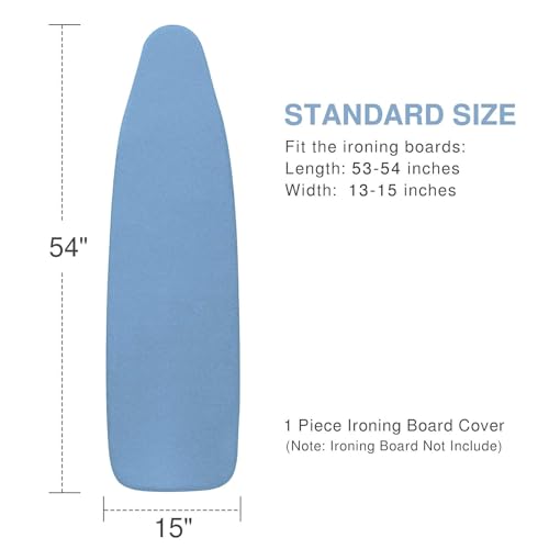 VividPaw Ironing Board Cover and Pad, Standard Size 15x54, Thick Padding, Elastic Edge, Silicone Coated, Resist Scorching, Adjustable Fastener, Heavy Duty Padded Iron Board Covers (Blue) - Image 2