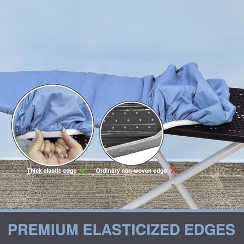 VividPaw Ironing Board Cover and Pad, Standard Size 15x54, Thick Padding, Elastic Edge, Silicone Coated, Resist Scorching, Adjustable Fastener, Heavy Duty Padded Iron Board Covers (Blue) - Image 4