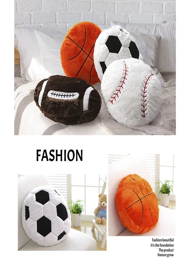 PURFUN Cozy Plush Soccer Throw Pillow Soft Stuffed Sports Ball Shape Pillow Thick Round Back Cushion Sofa Room Car Decoration, 17.7 Inches - Image 3