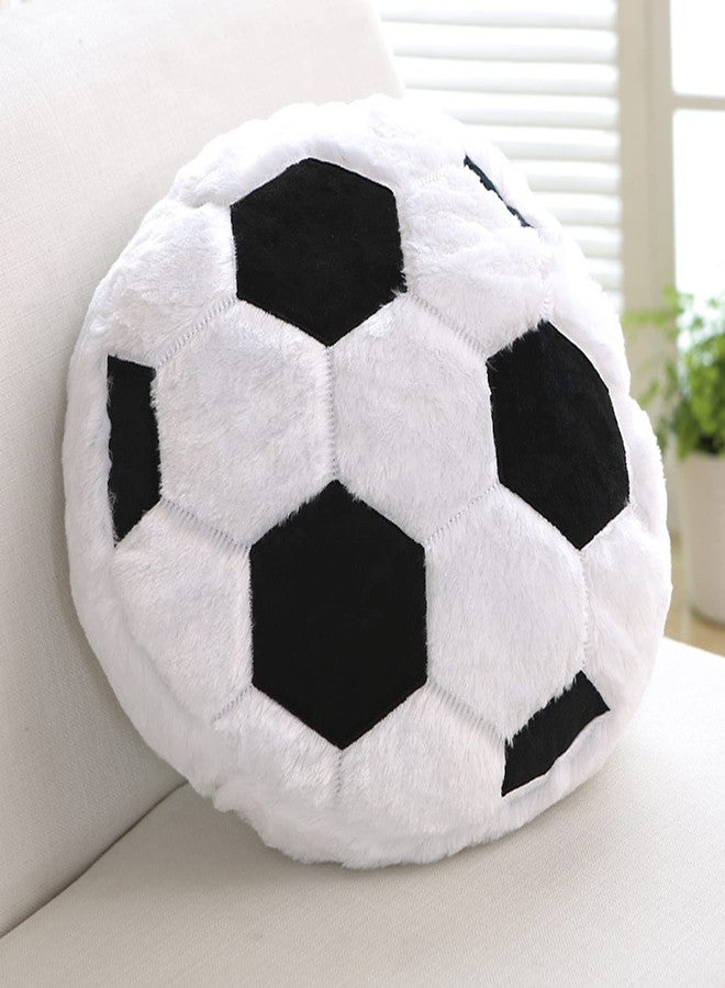 PURFUN Cozy Plush Soccer Throw Pillow Soft Stuffed Sports Ball Shape Pillow Thick Round Back Cushion Sofa Room Car Decoration, 17.7 Inches - Image 1
