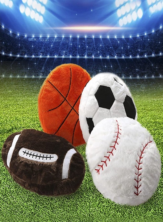 PURFUN Cozy Plush Soccer Throw Pillow Soft Stuffed Sports Ball Shape Pillow Thick Round Back Cushion Sofa Room Car Decoration, 17.7 Inches - Image 4