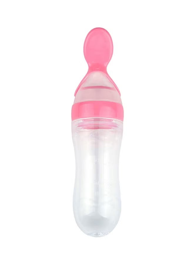 Silicone Natural, Flexible Feeding Bottle And Spoon Comfortable For Baby - 90Ml