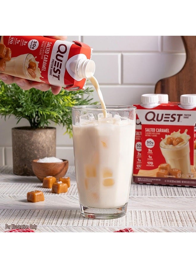 Quest Nutrition مشروب بروتيني جاهز للشرب بنكهة الكراميل المملح، غني بالبروتين، منخفض الكربوهيدرات، خالٍ من الجلوتين، مناسب لنظام الكيتو الغذائي، 4 قطع (عبوة من 3 قطع) - Image 4