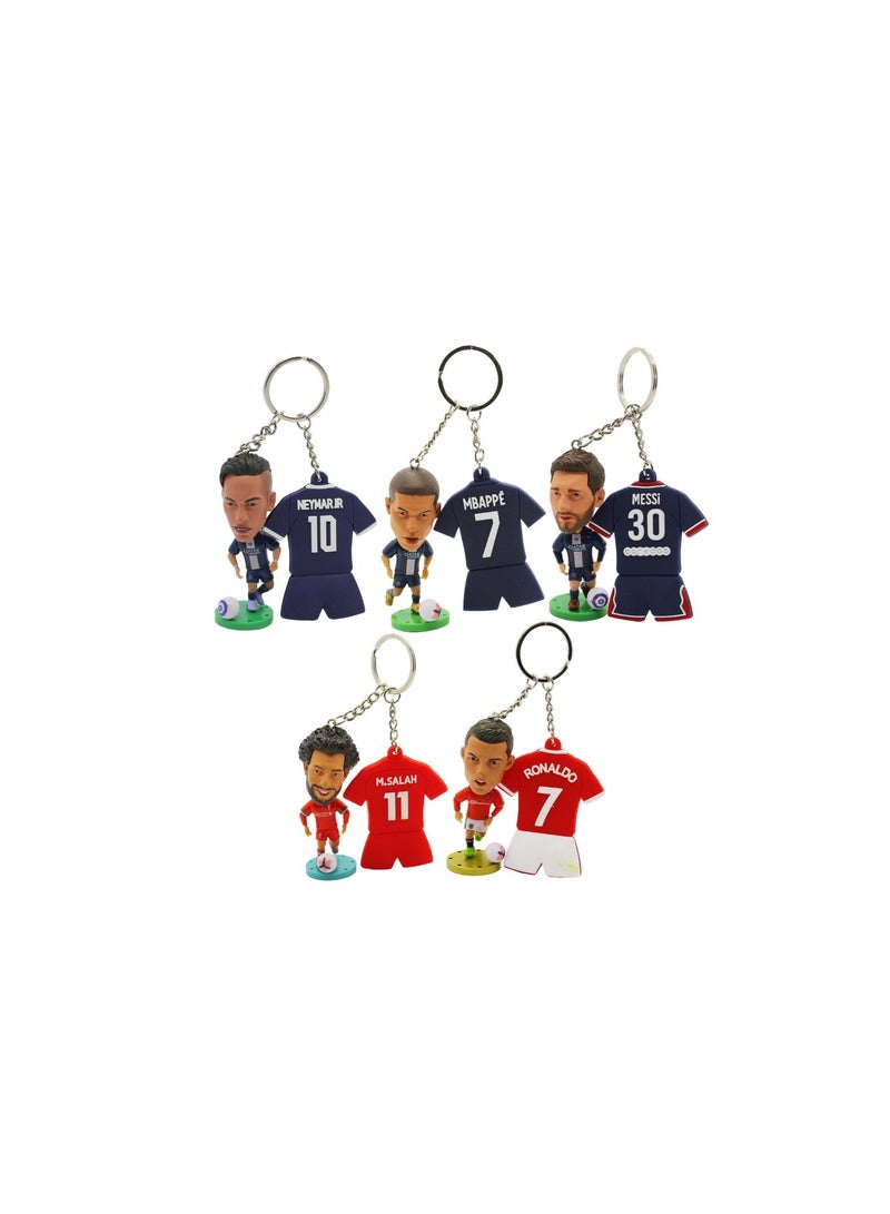 Football Super Hero Bobble Head for Car Dashboard or Desk and Football Stars Jersey Keychain - Image 1