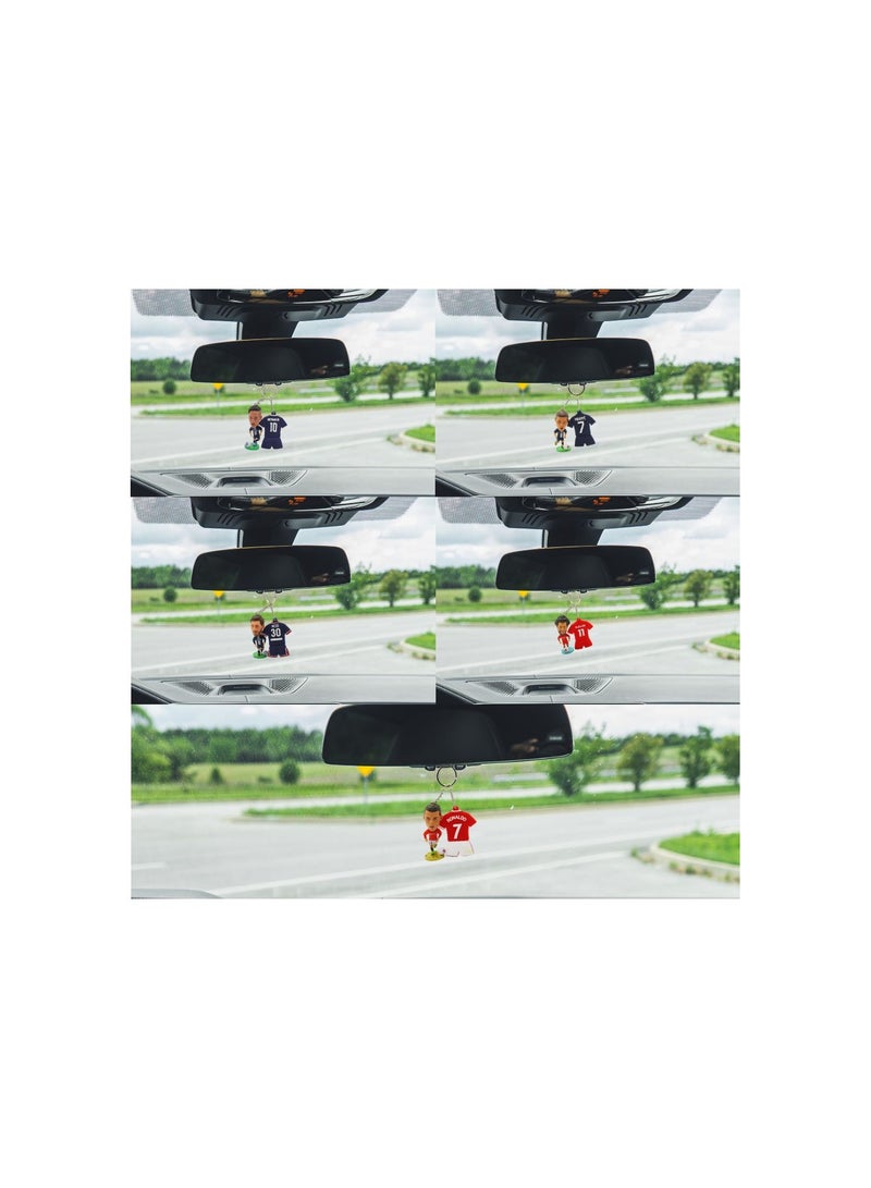 Football Super Hero Bobble Head for Car Dashboard or Desk and Football Stars Jersey Keychain - Image 2