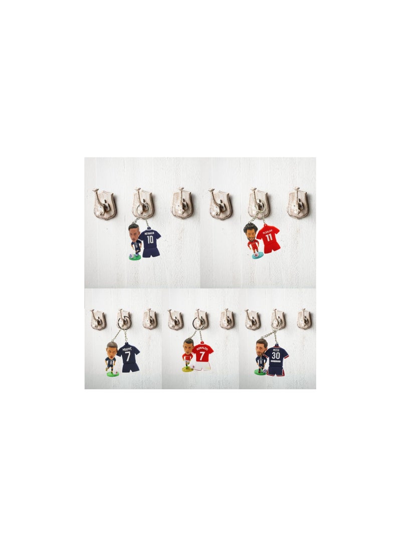 Football Super Hero Bobble Head for Car Dashboard or Desk and Football Stars Jersey Keychain - Image 3