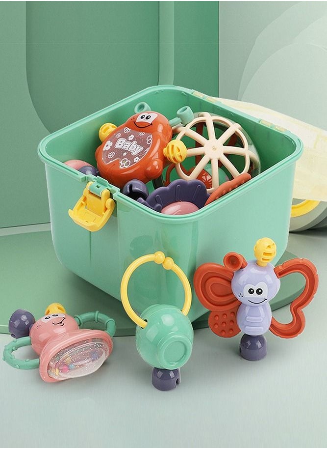 BELLSBERRY - Baby Rattle Toy Set – Infant Teething Toys, Grab and Spin Sensory Toy (0-24 Months) | BPA-Free Silicone - Image 1