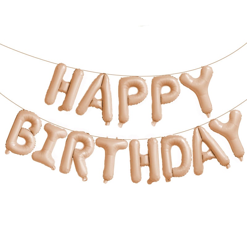 Kalor Pastel Blue Happy Birthday Balloons Banner 16 Inch Mylar Foil Letters Sign Reusable Balloons For Women  Men  Boys & Girls Birthday Decorations Party Supplies - Image 1