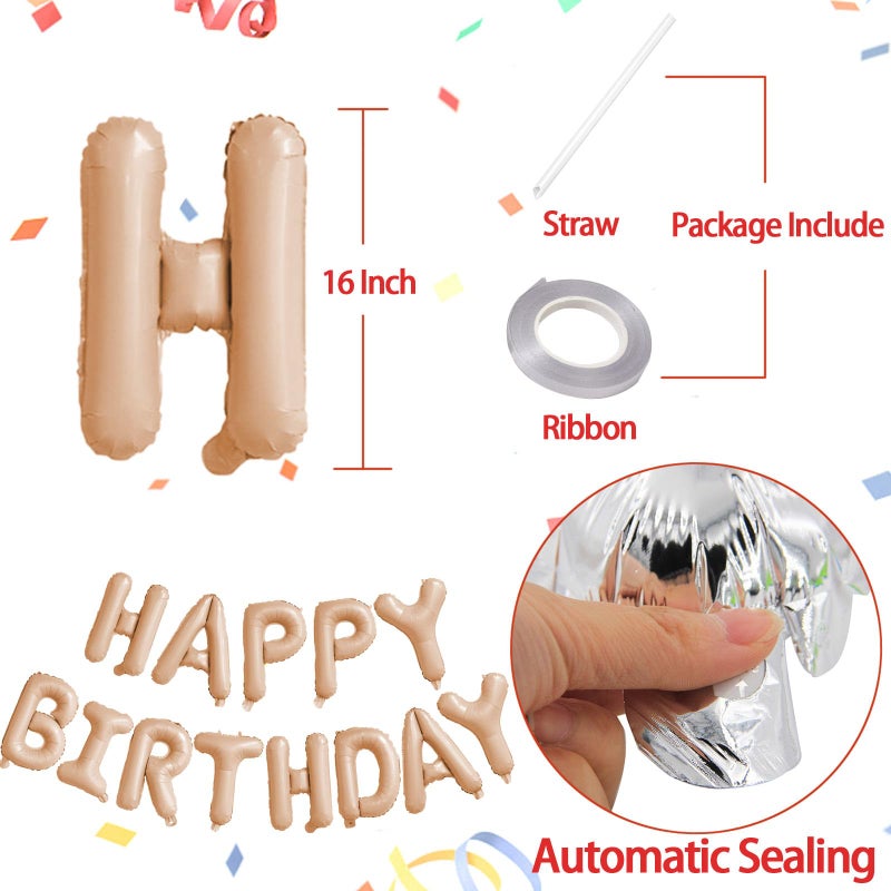 Kalor Pastel Blue Happy Birthday Balloons Banner 16 Inch Mylar Foil Letters Sign Reusable Balloons For Women  Men  Boys & Girls Birthday Decorations Party Supplies - Image 2