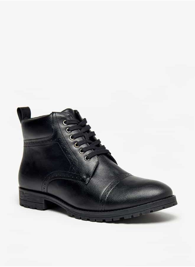 LBL by Shoexpress Men Perforated Chukka Boots with Zip Closure  - Image 1