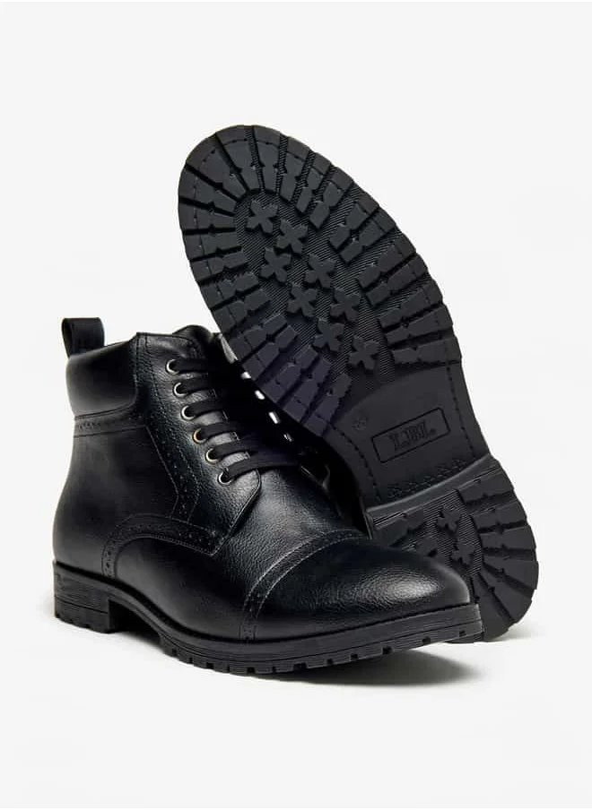 LBL by Shoexpress Men Perforated Chukka Boots with Zip Closure