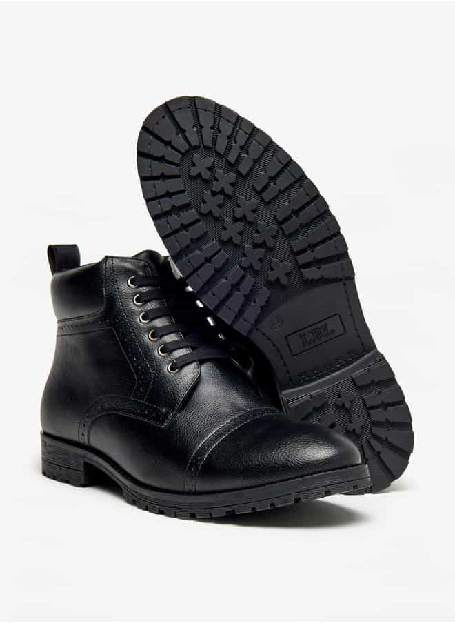LBL by Shoexpress Men Perforated Chukka Boots with Zip Closure  - Image 4