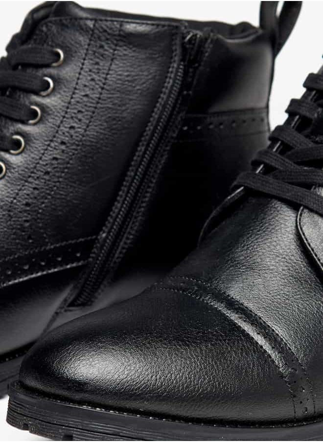 LBL by Shoexpress Men Perforated Chukka Boots with Zip Closure  - Image 5