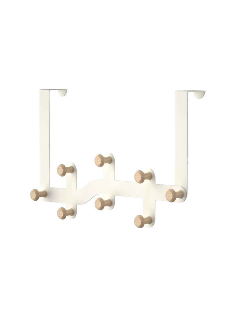 SYOSI - SYOSI Door Hooks, Heavy-Duty Over Door Hanger with 8 Hooks for Hanging Coat Towel Bag Robe Hat, Over Door Coat Hooks for Bedroom Bathroom Kitchen (White) - Image 1