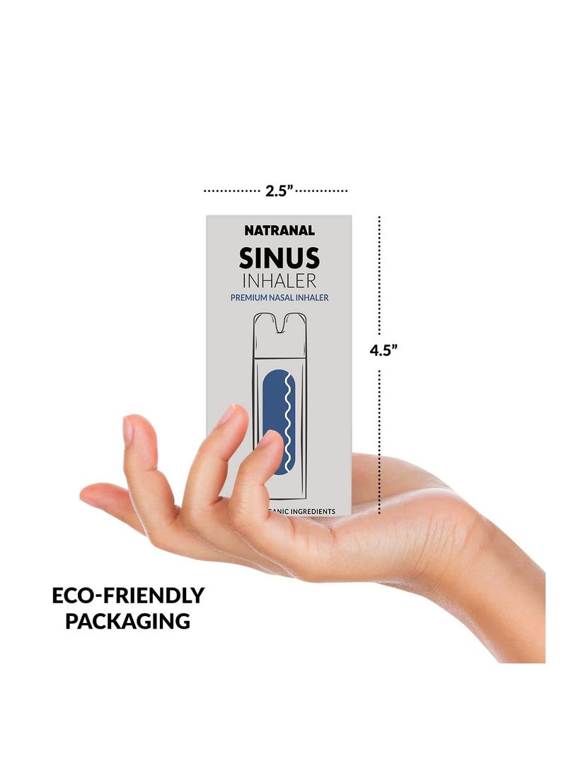 Sinus Clearing Inhaler - Sinus Pressure Nasal Inhaler for Congestion, Stuffy Nose Aromatherapy Inhaler with Natural Essential Oils - Respiratory Support 1PK