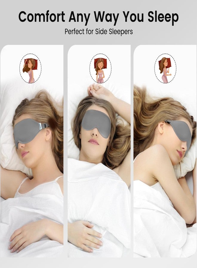 Audree Sleep Mask - Eye Mask for Sleeping Light Blocking, 3D Contoured Sleeping Mask, Soft Eye Shade Cover for Travel Yoga Nap, Grey - Image 4