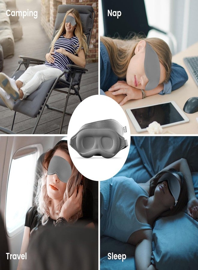 Audree Sleep Mask - Eye Mask for Sleeping Light Blocking, 3D Contoured Sleeping Mask, Soft Eye Shade Cover for Travel Yoga Nap, Grey - Image 5