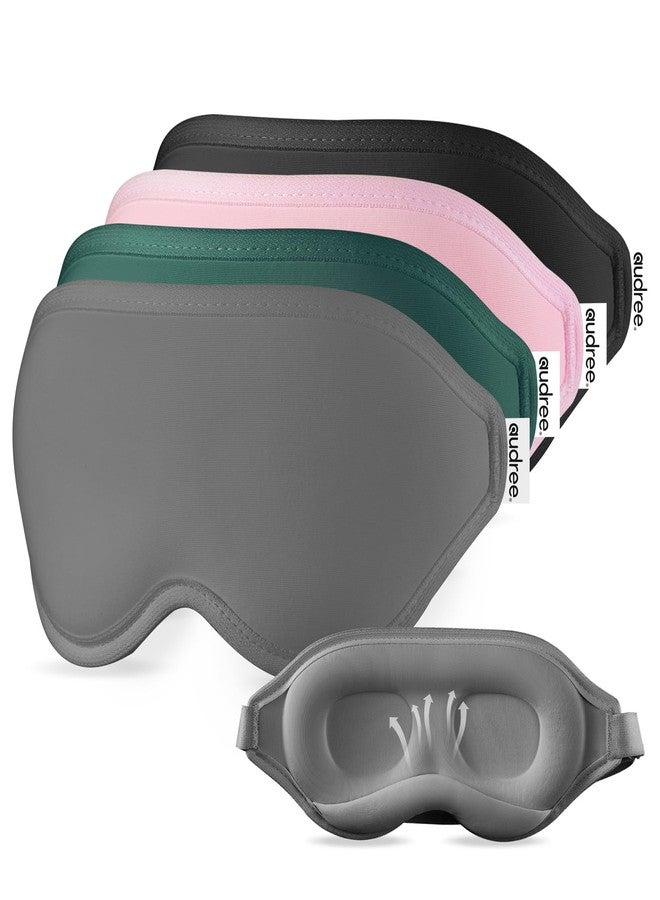Audree Sleep Mask - Eye Mask for Sleeping Light Blocking, 3D Contoured Sleeping Mask, Soft Eye Shade Cover for Travel Yoga Nap, Grey - Image 1