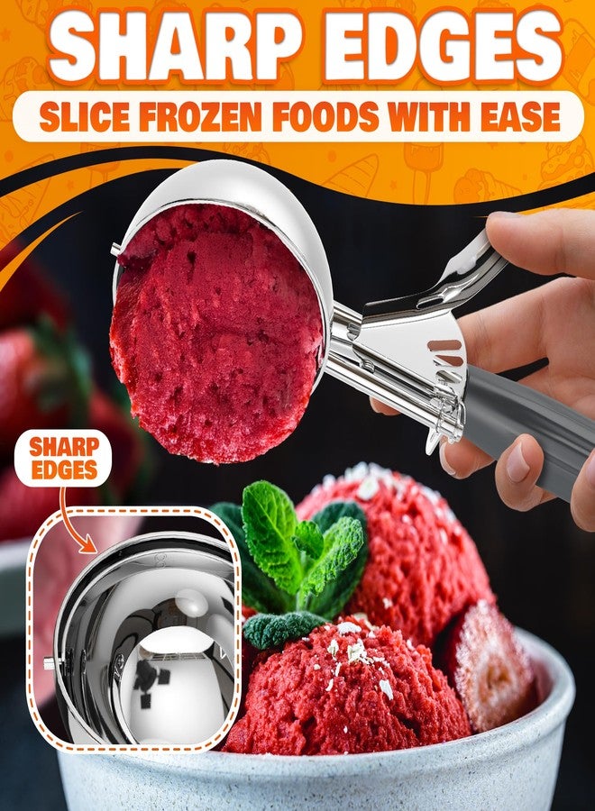 Reluen 4 oz Ice Cream Scoop with Trigger Release #8 - Stainless Steel Versatile Tool for Baking, Cookies and Desserts Spoons, Dishwasher-Safe, Ergonomic Design, Great as Christmas Gifts for Dessert Lovers - Image 5