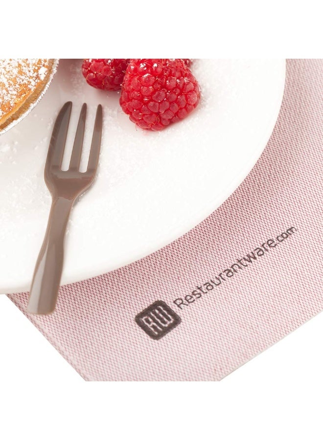 Restaurantware شوكة كعكة بطول 4 بوصات، 100 شوكة مع حافة سكين - قابلة للاستخدام مرة واحدة، صلبة ومتينة، شوكات بلاستيكية رمادية أنيقة بحافة حادة، للحفلات، والمخابز، وخدمات التموين، والتجمعات - Image 3