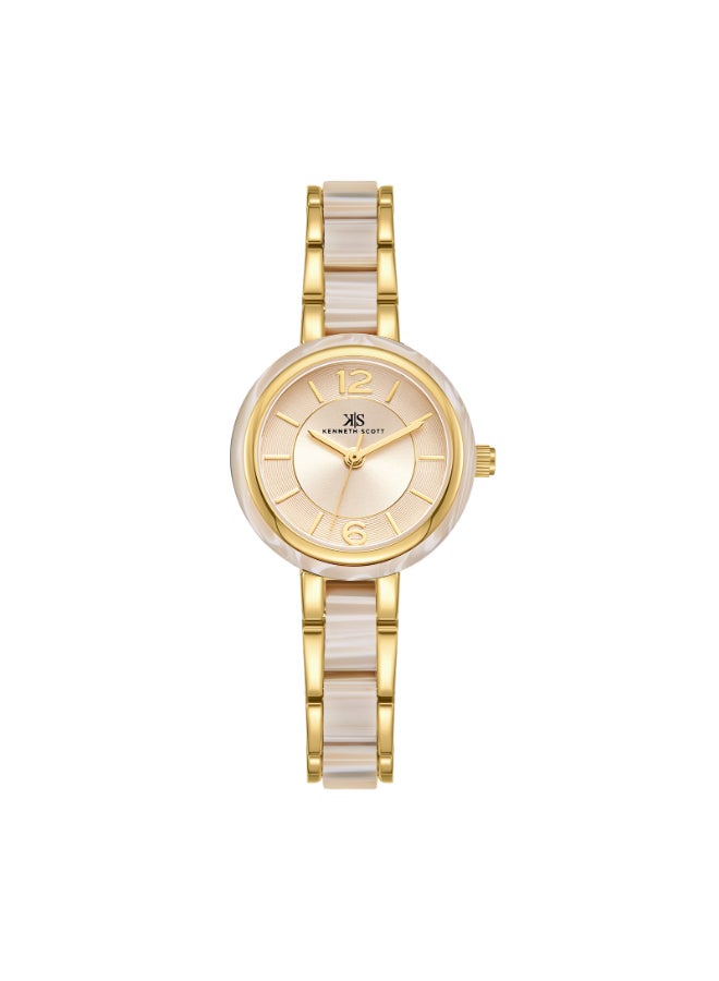 KENNETH SCOTT Women's Alloy and Acetate Plastic Analog Watch K24501-GCCI - 26.5 mm  - Image 1