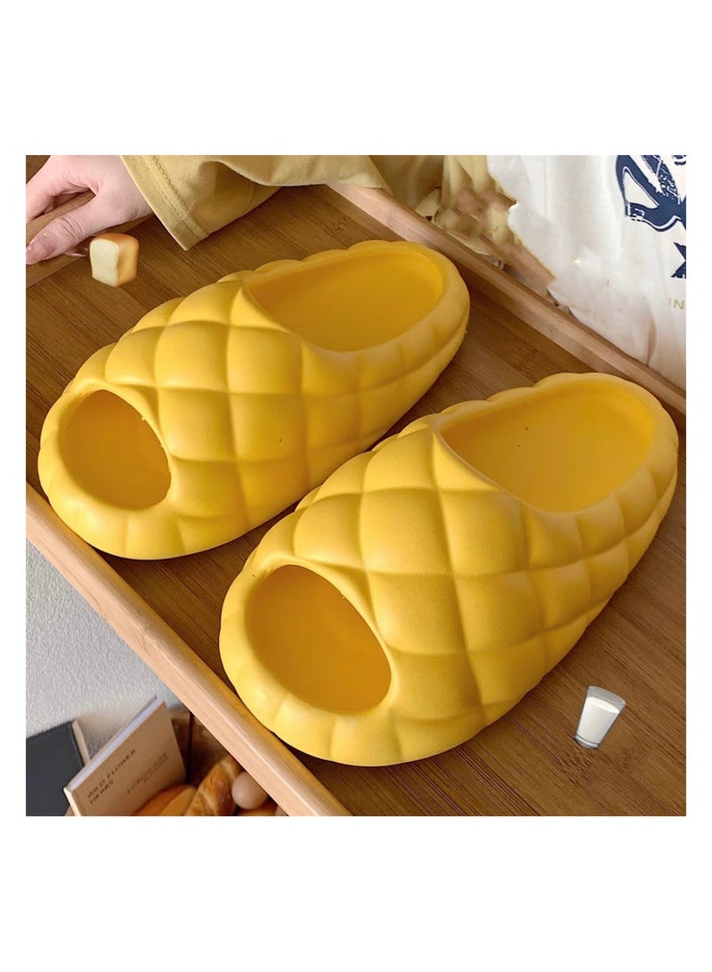 Men's and women's bathroom non-slip quick-drying ultra-soft thick-soled home slippers white 8801  - Image 1
