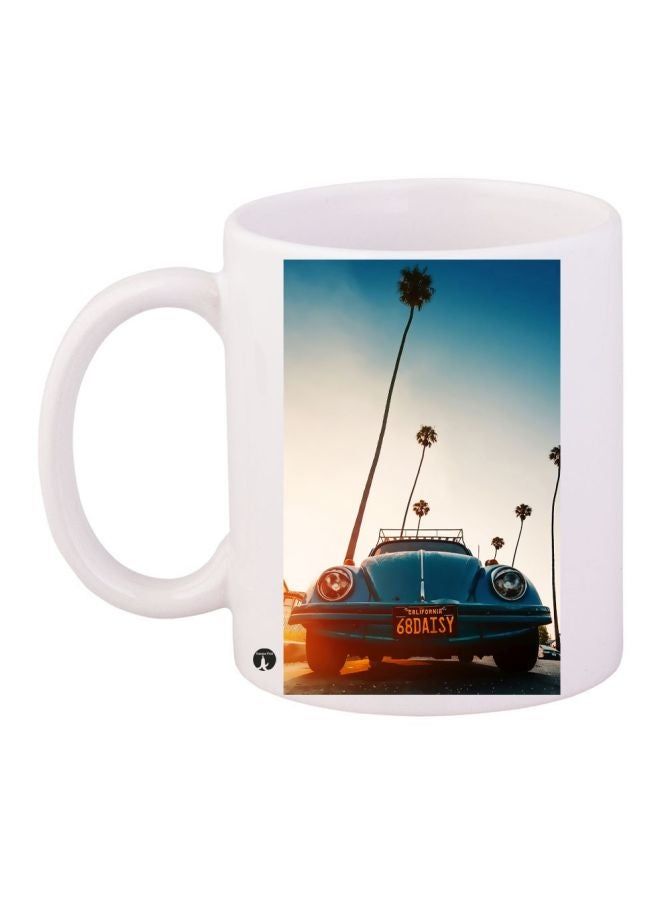 RKN Car Printed Coffee Mug White/Blue/Black 11ounce - Image 1