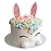 DiDida Bunny Cake Topper with Ear Foot Flowers Eye Nose for Bunny Rabbit Baby Shower and Easter - Image 3