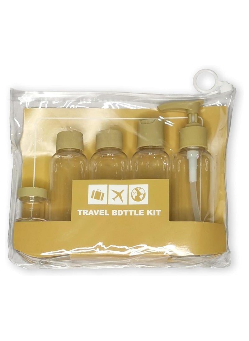 VENDIX - 8-Piece Travel Bottle Kit - Refillable Containers for Cosmetic, Empty Pressure Spray Bottle, Transparent Plastic Travel Kit, (4 x 100ml Bottles, 2 x 10ml Jars, Funnel, Spatula) - Image 1