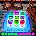 Ahuimeius 23 x 23 Inch Glowing Pool Party Rack Tic Tac Toe Floating Rafts Swimming Pool Pong Party Game Drinking Game and Drink Holder Includes 1 Rafts 9 Cups and 10 Pong Balls Flashing Color 1 - Image 3
