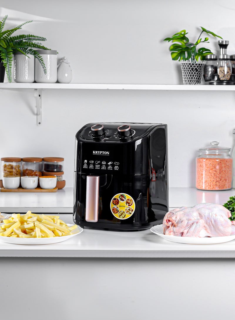 KRYPTON Air Fryer 3.5L Capacity With Non-Stick Pot With Rack, Oil And Fat Free Cooking/ Time And Temperature Adjustable Control, 1-30 Minutes Timer 2 Years Warranty 3.5 L 1400 W KNAF6362-AF Black - Image 5