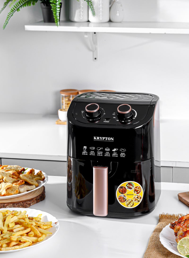 KRYPTON Air Fryer 3.5L Capacity With Non-Stick Pot With Rack, Oil And Fat Free Cooking/ Time And Temperature Adjustable Control, 1-30 Minutes Timer 2 Years Warranty 3.5 L 1400 W KNAF6362-AF Black - Image 4
