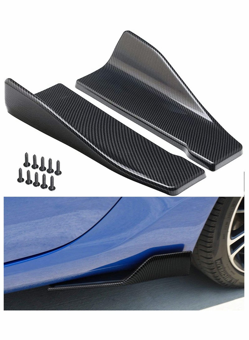 SOLARAE Car Rear Bumper Lip Lower Corner Valance Covers Carbon Fiber Diffuser Splitter Universal Automotive Side Body Lip Spoiler Chin Skirt Protector 2pcs - Image 1