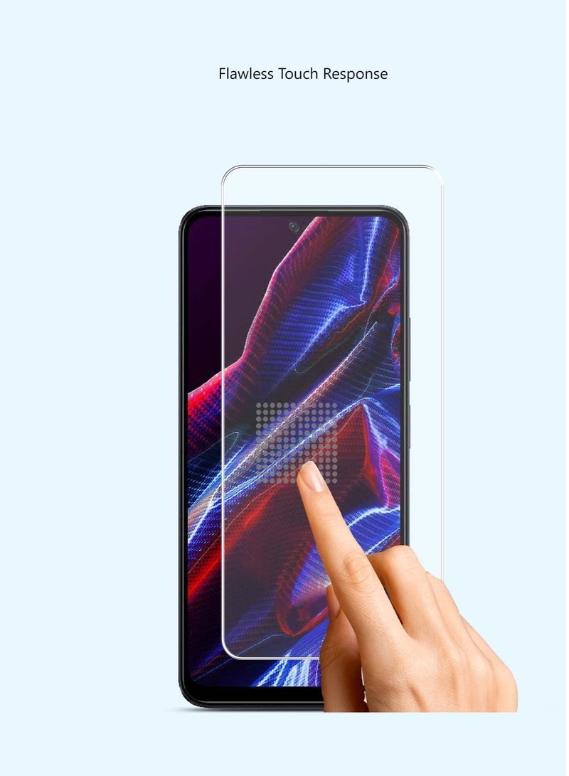 Techie 2 قطع واقي شاشة زجاجي مقسى HD لهاتف Xiaomi Poco X5 - ضد الانعكاس ضد الفقاعات صلابة 9H سمك 0.33 مم حواف مدورة سهل التركيب - Image 4