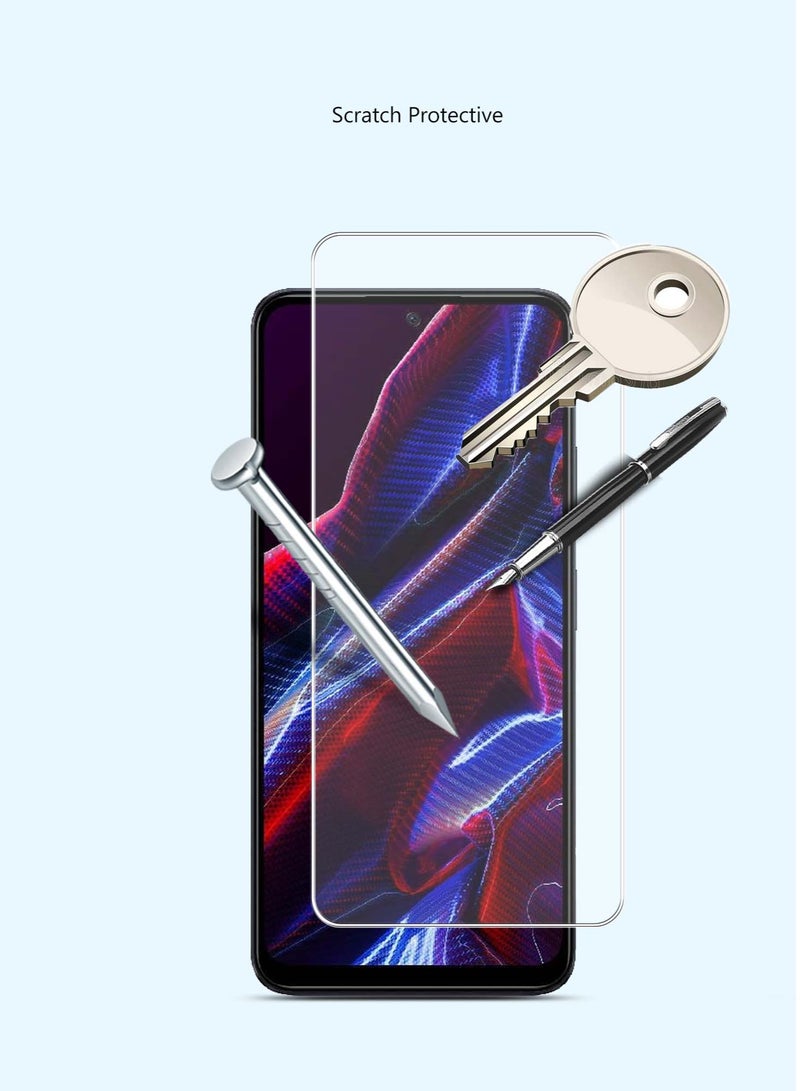 Techie 2 قطع واقي شاشة زجاجي مقسى HD لهاتف Xiaomi Poco X5 - ضد الانعكاس ضد الفقاعات صلابة 9H سمك 0.33 مم حواف مدورة سهل التركيب - Image 5