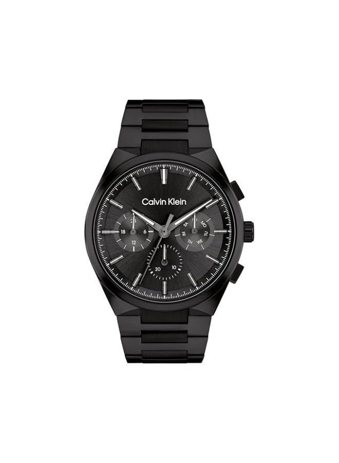 CALVIN KLEIN ROUND ANALOG MEN'S BLACK CASE WATCH - 25200505 - Image 3