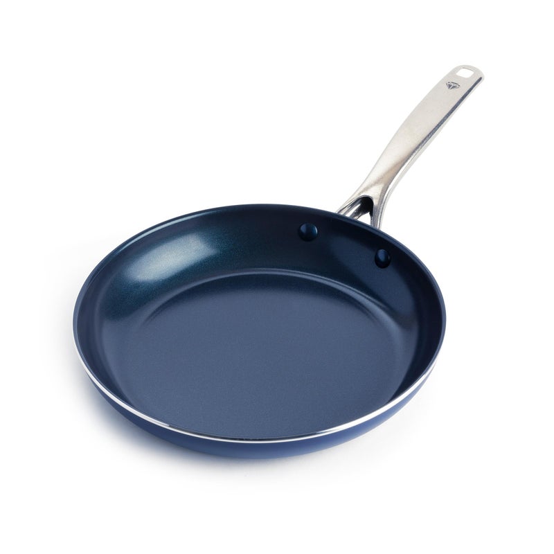 Blue Diamond Cookware 10" Frying Pan Skillet, Diamond Infused Healthy Ceramic Nonstick, PFAS and PFOA-Free, Dishwasher and Oven Safe, Even Heating, Metal Utensil Safe, Warp Control Base, Blue - Image 1