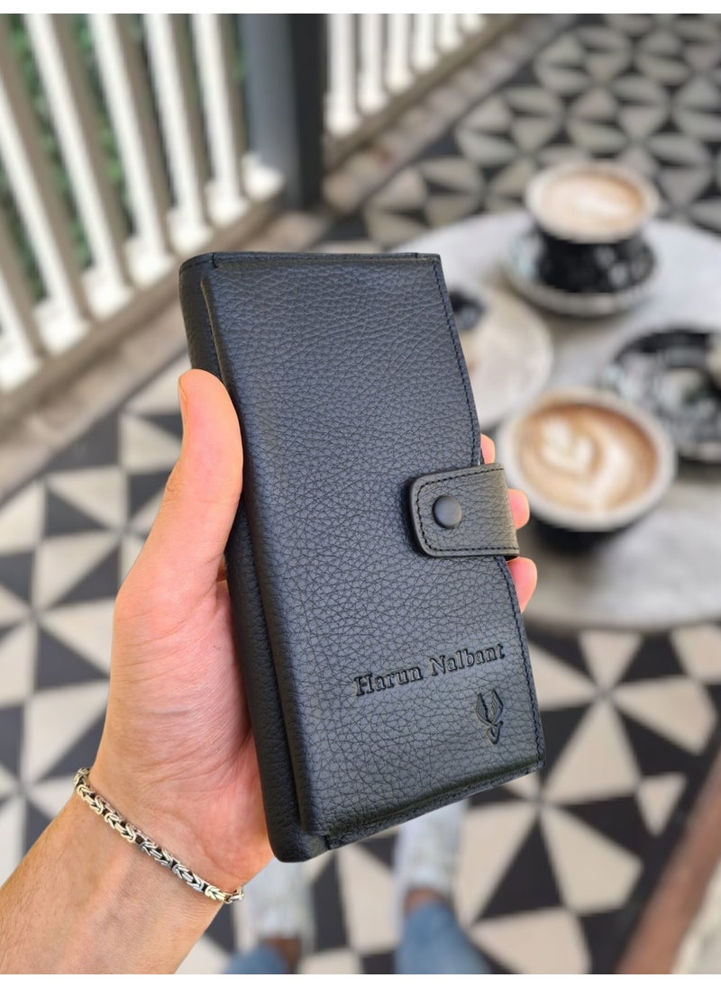 VISSO 903 Genuine Leather Personalized Phone Compartment Zippered Coin Compartment  - Image 2
