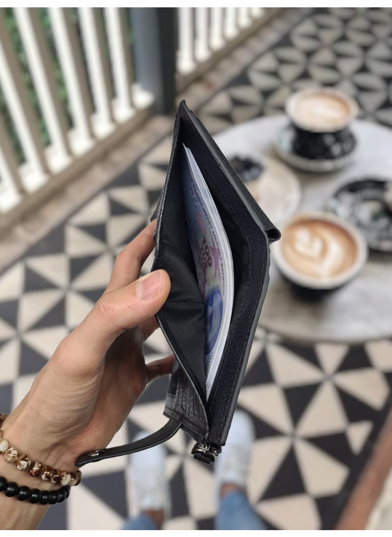VISSO 903 Genuine Leather Personalized Phone Compartment Zippered Coin Compartment  - Image 5