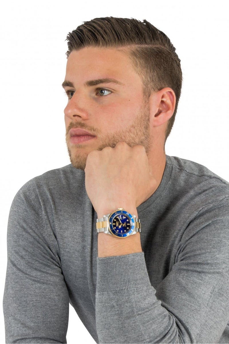 Invicta ساعة كواتز للغوص للرجال من إنفيكتا مع حزام من الفولاذ المقاوم للصدأ، لونين، 20 (الموديل: 26972) - Image 5