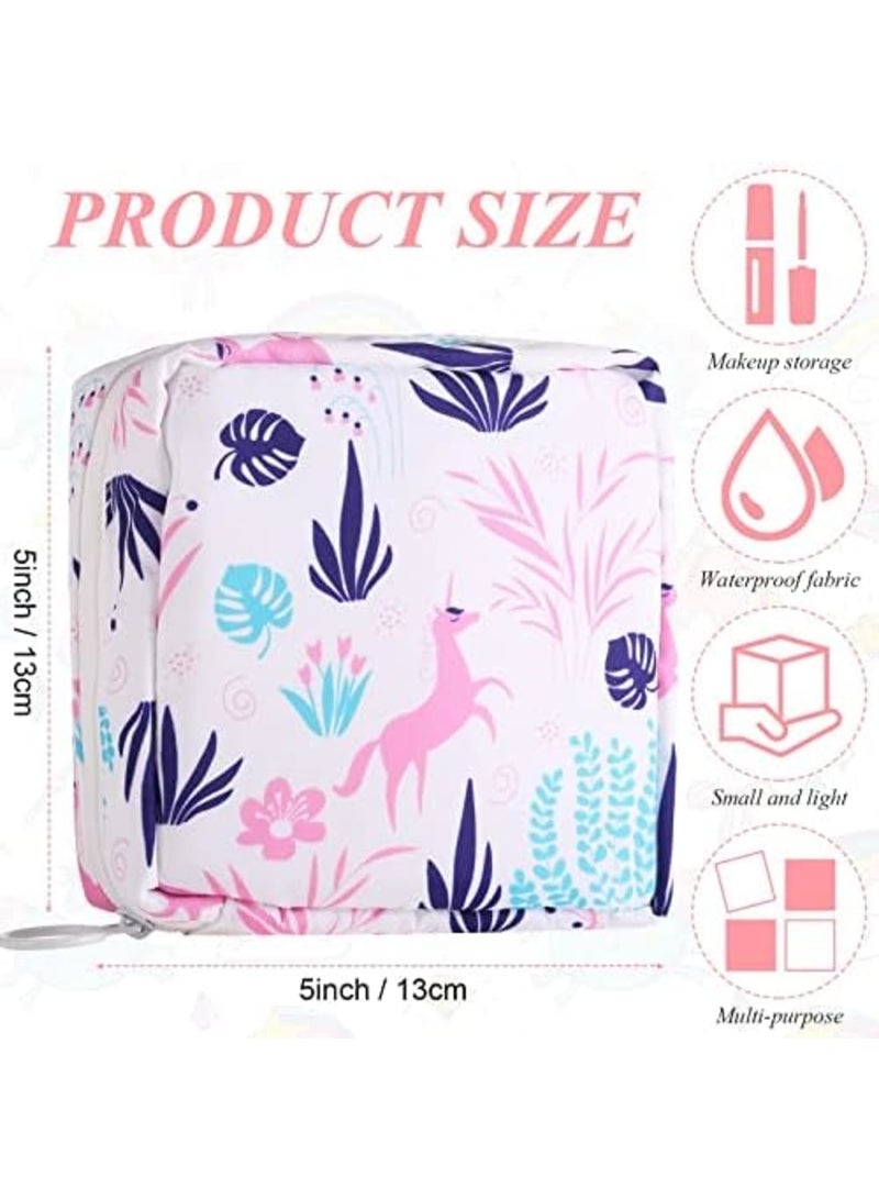 Luckam حقيبة تخزين الفوط الصحية، حقيبة فوط الدورة الشهرية بسحاب، حقيبة تخزين فوط صحية محمولة لحفظ السدادات القطنية في الحقيبة، مجموعة الدورة الأولى للفتيات المراهقات لتخزين الفوط الصحية للنساء (4 قطع) - Image 2