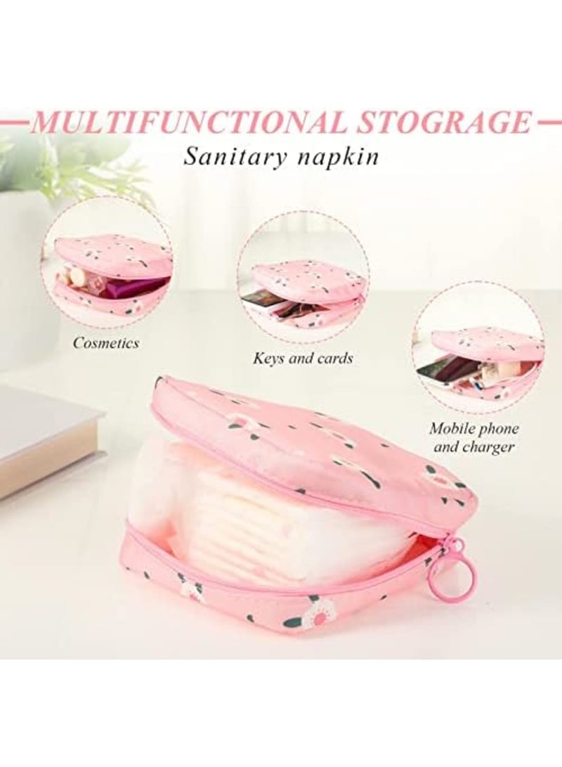 Luckam حقيبة تخزين الفوط الصحية، حقيبة فوط الدورة الشهرية بسحاب، حقيبة تخزين فوط صحية محمولة لحفظ السدادات القطنية في الحقيبة، مجموعة الدورة الأولى للفتيات المراهقات لتخزين الفوط الصحية للنساء (4 قطع) - Image 3