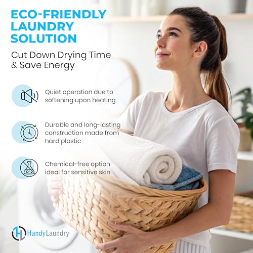 Handy Laundry Reusable Laundry Dryer Balls - A Natural Alternative to Fabric Softener, Reduce Drying Time and Save on Energy, Soft Fluffy Clothes, Fewer Wrinkles, Less Static Cling (Pack of 6) - Image 3