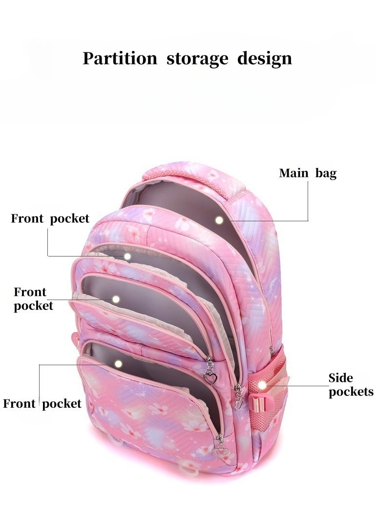 Stitch cartoon print embossed large capacity schoolbag for primary and secondary school students cute backpack light and fashionable backpack 31*43*16CM - Image 4