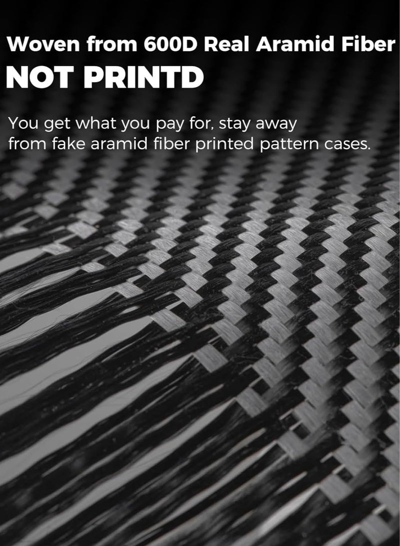 MONOCARBON Real 600D Aramid Fiber MagSafe iPhone 16 PRO Case Cover [ULTRA SLIM] Lightweight Anti-Scratch - Matte Black - Image 4