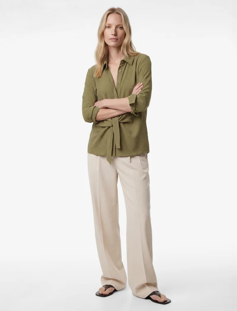 كوتون Tie Detail Shirt