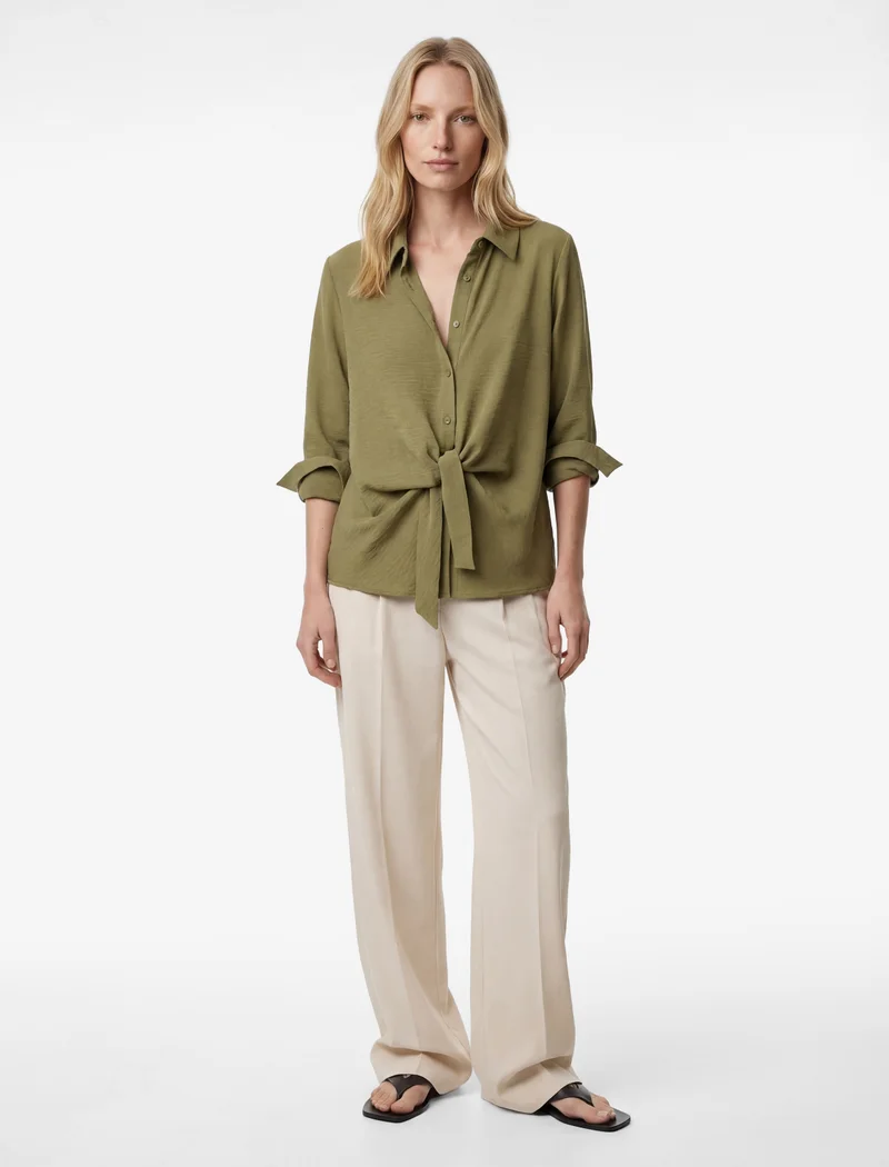 كوتون Tie Detail Shirt