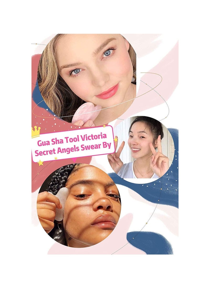 ORiTi - Rose Quartz Gua Sha Tool Asian BeautyAuthentic Genuine Rose Quartz - Image 1
