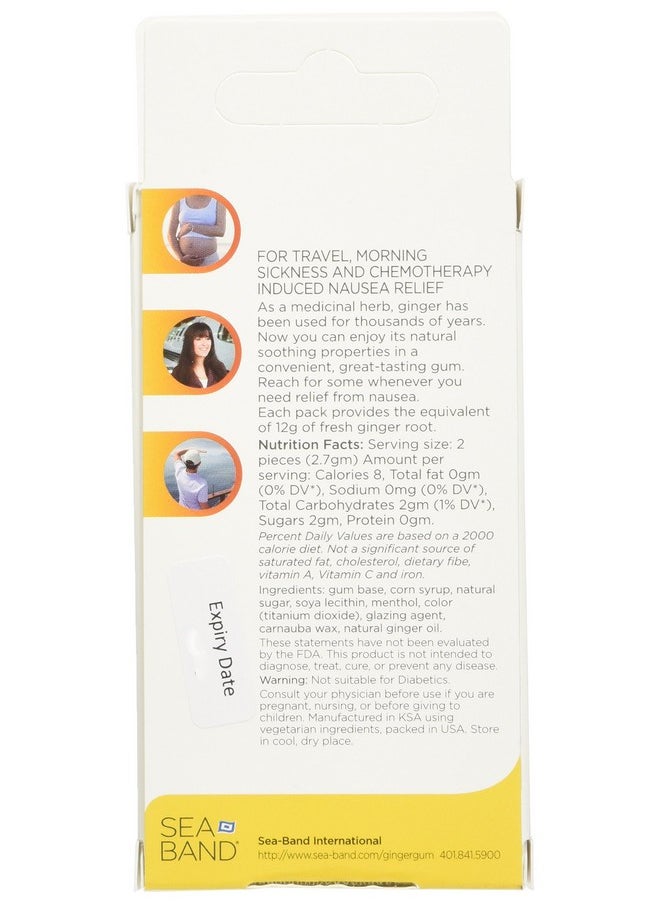 Sea-Band - Anti-Nausea Ginger Gum, 24 Count (Pack Of 3) - Image 1